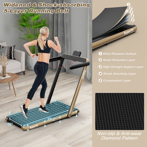 Gymax Motorized Treadmill Folding Under Desk Electric Treadmill