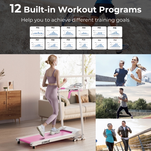 Gymax Folding Treadmill for Home Walking Running Machine w/ 12 Preset Programs