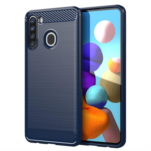 PANDACO Navy Brushed Metal Case for Samsung Galaxy A21