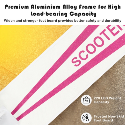 Goplus Folding Sports Kick Scooter w/LED Wheels for Kids Teens Pink\ Blue