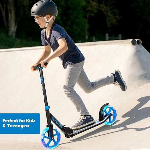 Goplus Folding Sports Kick Scooter w/LED Wheels for Kids Teens