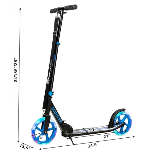 Goplus Folding Sports Kick Scooter w/LED Wheels for Kids Teens