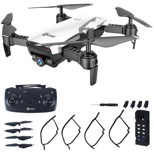 Drone quadricoptère F16 Contixo avec caméra et télécommande - Prêt à voler - Blanc - Exclusivité BBY