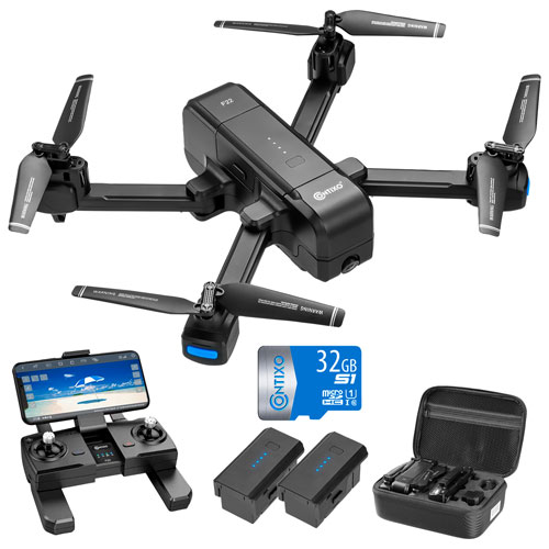Drone quadricoptère F22+ Contixo avec caméra et télécommande - Prêt à voler - Noir - Exclusivité BBY
