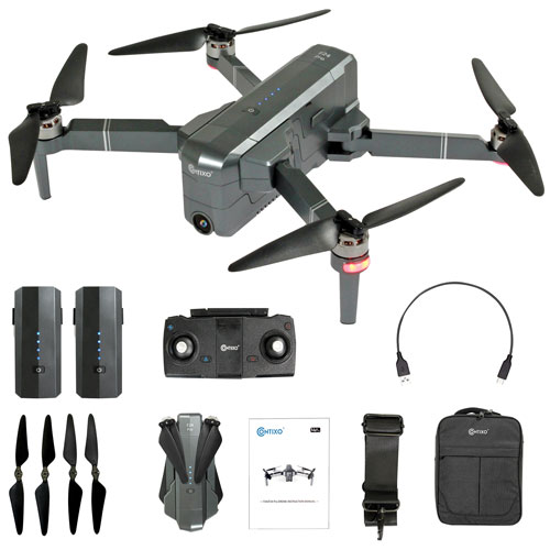 Drone quadricoptère F24 de Contixo avec caméra et manette - Prêt à voler - Gris