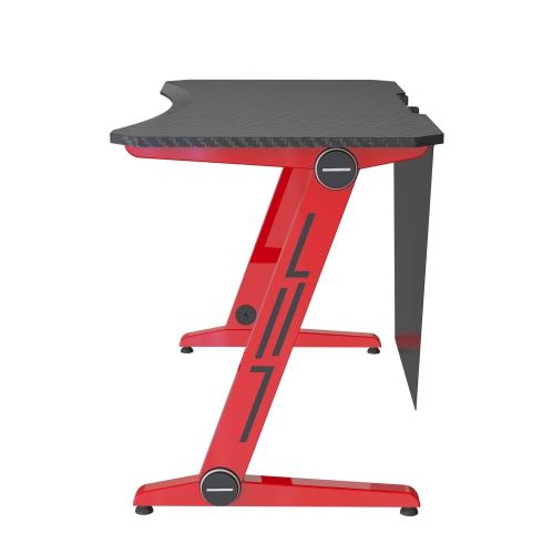 Bureau d'ordinateur de jeu de bureau E-Sports de 120cms larg. X 60cms prof. Z Shape de ViscoLogic avec gestion dissimulée des câbles et protection de