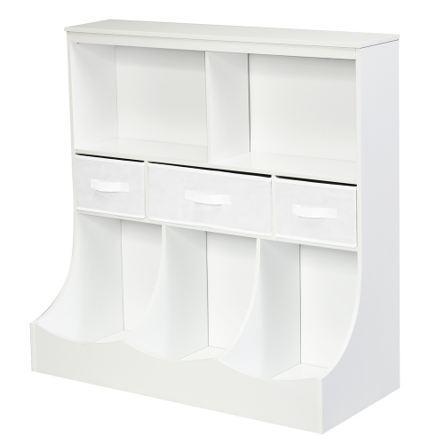 Costway Freestanding Combo Shelf Cubby Bin W/3 Baskets