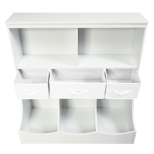 Costway Freestanding Combo Shelf Cubby Bin W/3 Baskets