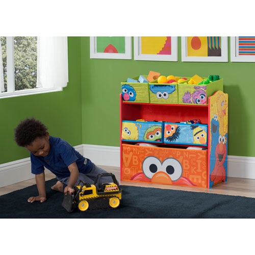 Meuble de rangement pour jouets à 6 bacs Sesame Street de Delta Children