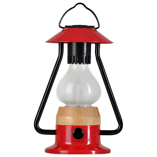 Lanterne rechargeable à gradation Romantico de Tru-Delight avec haut-parleur Bluetooth - Rouge feu