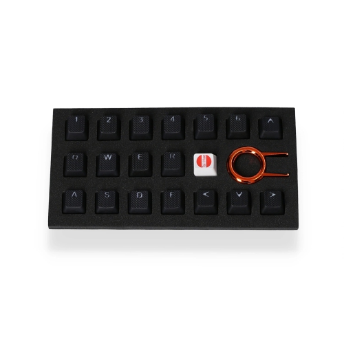 Tai-Hao Rubber Keycap set - - 18 pcs in Black