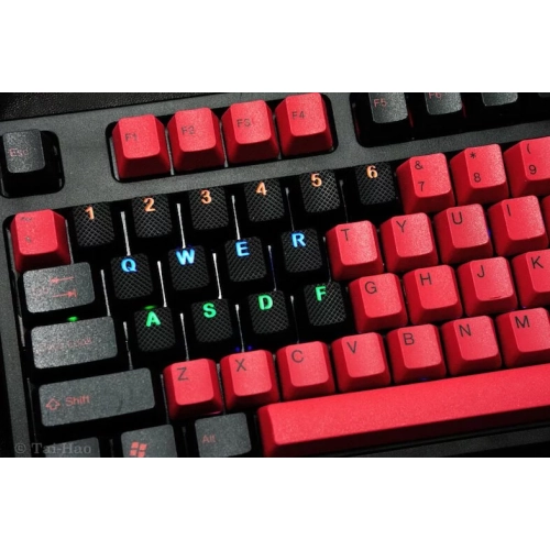 Tai-Hao Rubber Keycap set - Black - 18 pcs