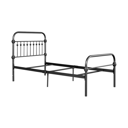 Furniturer Twin Size Metal Platform Bed, Black Metal Twin Bed Frame Canada
