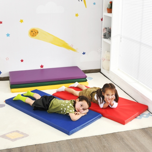 Tapis de sieste épais Rainbow de 2&nbsp;po pour tout-petits de Costway, porte-nom transparent, garderie de jour, paq. 5