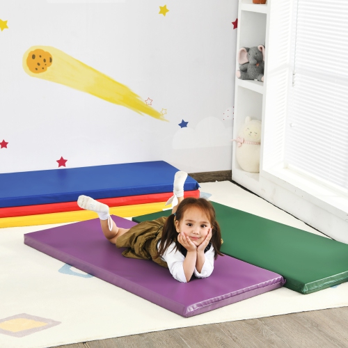 Tapis de sieste épais Rainbow de 2 po pour tout-petits de Costway, porte-nom transparent, garderie de jour, paq. 5