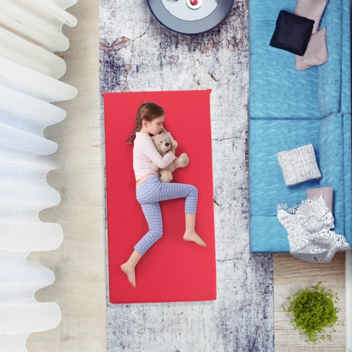 Tapis de sieste épais Rainbow de 2 po pour tout-petits de Costway, porte-nom transparent, garderie de jour, paq. 5