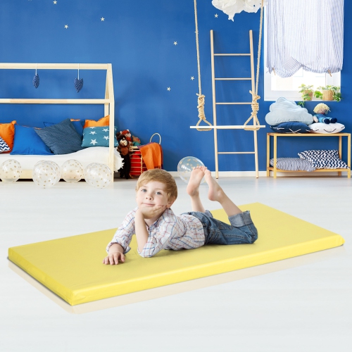 Tapis de sieste épais Rainbow de 2 po pour tout-petits de Costway, porte-nom transparent, garderie de jour, paq. 5