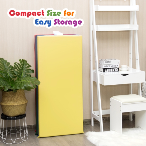 Tapis de sieste épais Rainbow de 2 po pour tout-petits de Costway, porte-nom transparent, garderie de jour, paq. 5