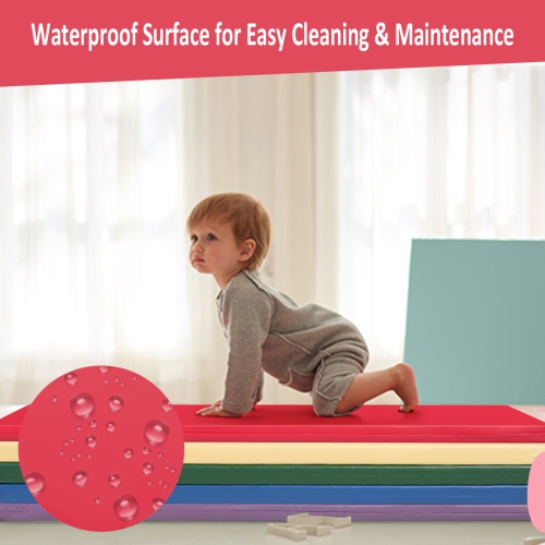 Tapis de sieste épais Rainbow de 2 po pour tout-petits de Costway, porte-nom transparent, garderie de jour, paq. 5