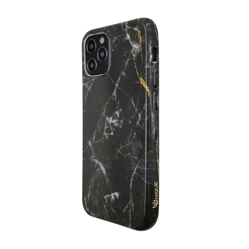 Uunique London Nutrisiti Eco Printed iPhone: 12, 12 Pro Plastic Fitted Hard Shell Case – Black