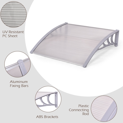 Costway 40''x 40'' Window Awning Door Canopy Outdoor Front Door