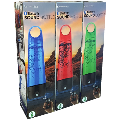 Technical Pro Rechargeable Wireless Bluetooth Speaker Water Bottle - Red