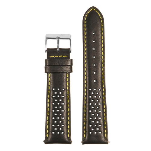 STRAPSCO  Perforated Rally Watch Band Strap for Samsung Galaxy Watch 3 - 20MM - for 41MM Galaxy Watch3 - Black & In Yellow