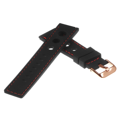StrapsCo Rubber Rally Watch Band Strap Strap for Samsung Galaxy Watch 3 - 20mm - For 41mm Galaxy Watch3 - Black & Red