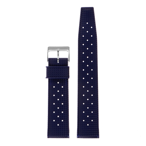 STRAPSCO  Vintage Style Perforated Rubber Rally Watch Band Strap for Samsung Galaxy Watch 3 - 22MM - for 45MM Galaxy Watch3 - In Navy Blue
