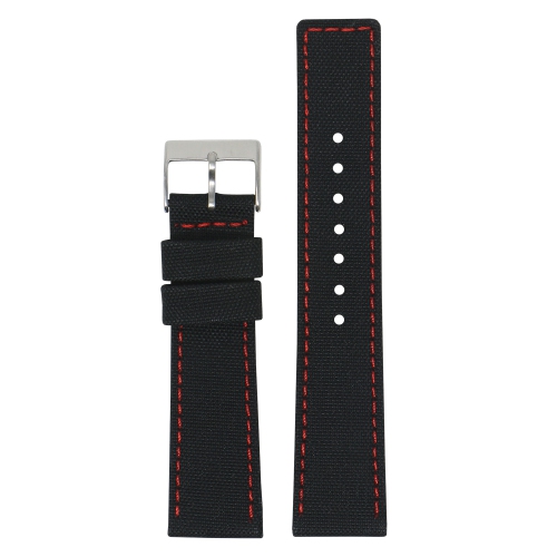 DASSARI  Nylon Watch Band Strap for Samsung Galaxy Watch 3 - 20MM - for 41MM Galaxy Watch3 - Black & In Red