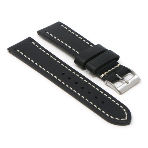 STRAPSCO  Vintage Leather Watch Band Strap for Samsung Galaxy Watch 3 - Standard Length - 22MM - for 45MM Galaxy Watch3 - In Black