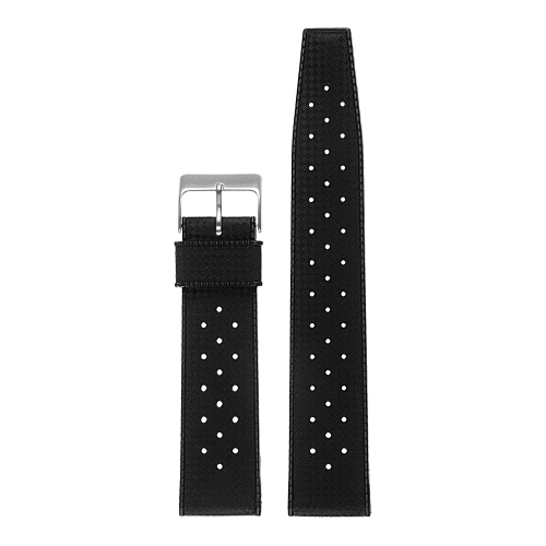 StrapsCo Vintage Style Perforated Rubber Rally Watch Band Strap for