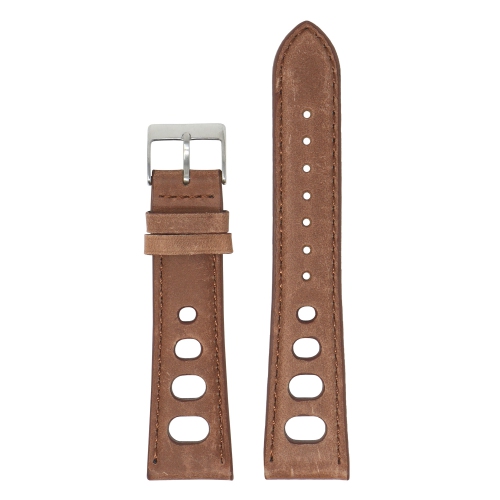 DASSARI Distressed Leather Rally Watch Band Strap for Samsung Galaxy Watch 3 - 20mm - For 41mm Galaxy Watch3 - Rust