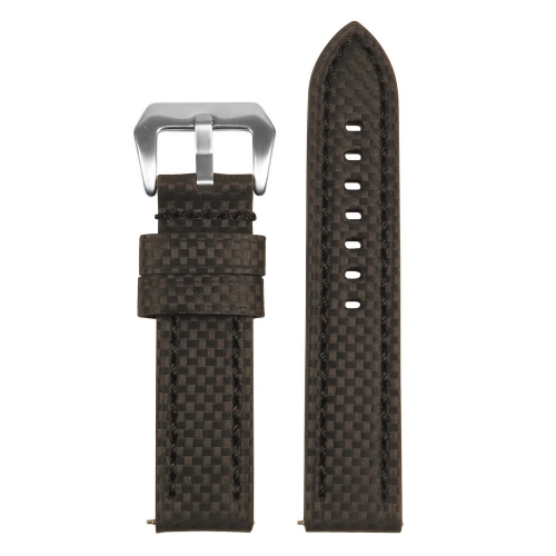 STRAPSCO  Heavy Duty Carbon Fiber Watch Band Strap for Samsung Galaxy Watch 3 - 20MM - for 41MM Galaxy Watch3 - In Black