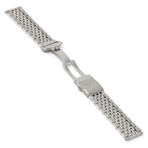 StrapsCo Beads of Rice Bracelet Watch Band Strap for Samsung Galaxy Watch 3 - 22mm - For 45mm Galaxy Watch3 - Silver