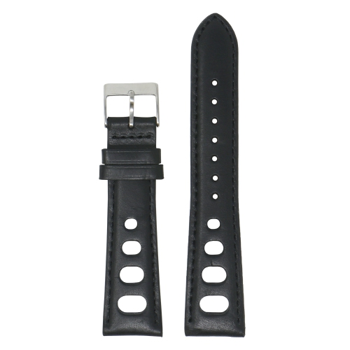 DASSARI  Distressed Leather Rally Watch Band Strap for Samsung Galaxy Watch 3 - 22MM - for 45MM Galaxy Watch3 - In Black