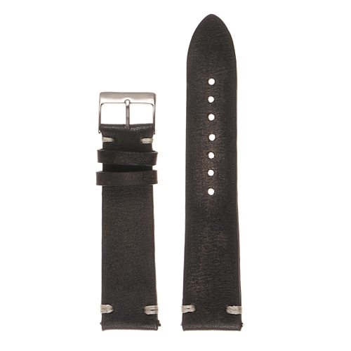 STRAPSCO  Hand-Stitched Vintage Washed Leather Watch Band Strap for Samsung Galaxy Watch 3 - 22MM - for 45MM Galaxy Watch3 - Washed In Black