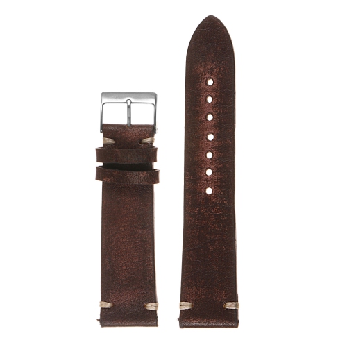 STRAPSCO  Hand-Stitched Vintage Washed Leather Watch Band Strap for Samsung Galaxy Watch 3 - 22MM - for 45MM Galaxy Watch3 - Washed In Dark Brown