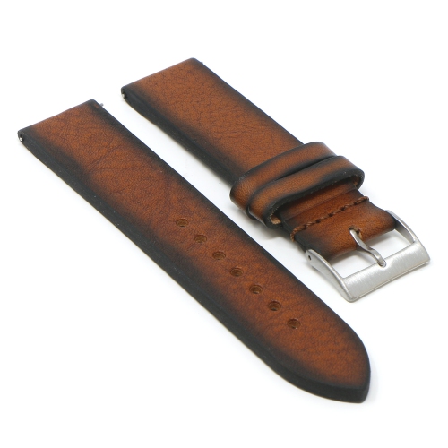 DASSARI  Premium Thick Vintage Leather Watch Band Strap for Samsung Galaxy Watch 3 - 22MM - for 45MM Galaxy Watch3 - Rust In Multicolor