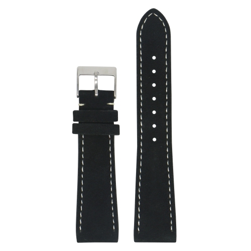 StrapsCo Classic Suede Watch Band Strap for Samsung Galaxy Watch 3 - Standard Length - 20mm - For 41mm Galaxy Watch3 - Black