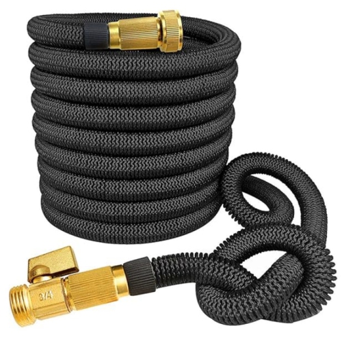 KOTTO Expandable Garden Hose 100ft with 10 Spray Nozzles, Hose Holder,  Multi-Purpose Anti-Rust Solid Brass Connector and Leak-Proof Design, Light