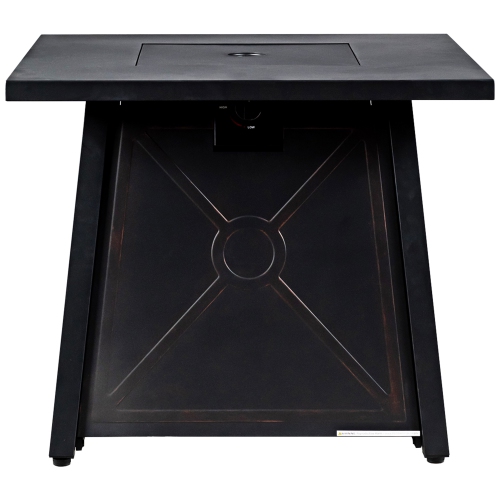 Gymax 30'' Square Gas Fire Pit Table Propane 50,000 BTU Patio Yard w/ Lava Rocks