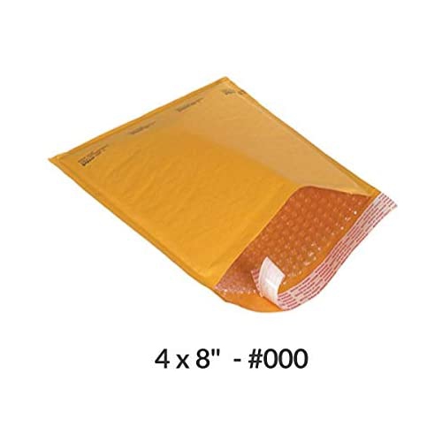 StarBoxes 250 Kraft Bubble Mailers 4x8" - #000 Self-Sealing Padded Envelopes Bags