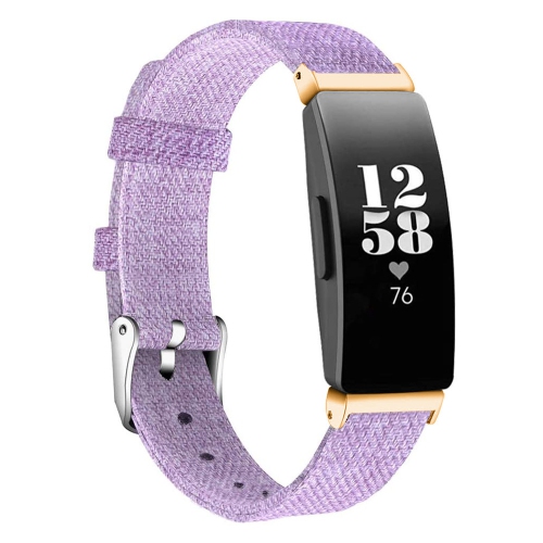 StrapsCo Canvas Watch Band Strap for Fitbit Inspire & Inspire HR - Medium-Long - Purple