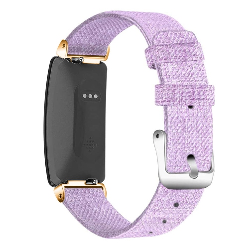 StrapsCo Canvas Watch Band Strap for Fitbit Inspire & Inspire HR - Short-Medium - Purple