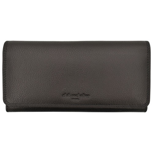 Club Rochelier Genuine Leather Wallet with Checkbook Holder - Black