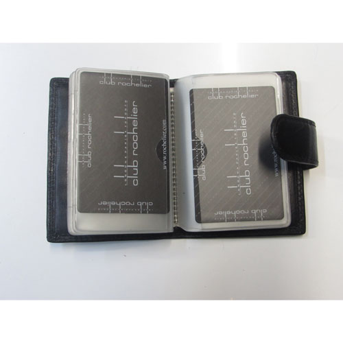 Portefeuille avec fentes pour cartes géant en cuir véritable de Club Rochelier - Noir