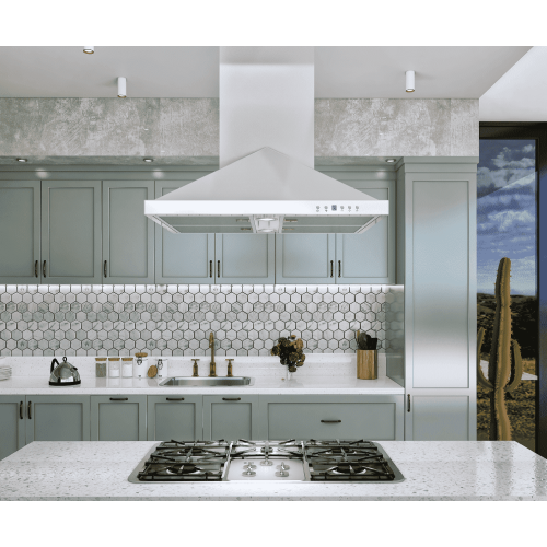 Blue Ocean 30" 760CFM Stainless Steel Island Mount Kitchen Range Hood