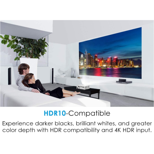 Optoma GT1090HDR Short Optoma GT1090HDR Short Throw Laser Gaming Projector | 4K HDR Input | Lamp-Free Reliable Operation 30,000 Hours | Bright 4,200
