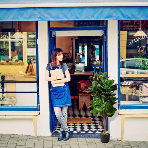 Costway 4ft Artificial Fiddle Leaf Fig Tree Indoor Outdoor Office Decorative Planter